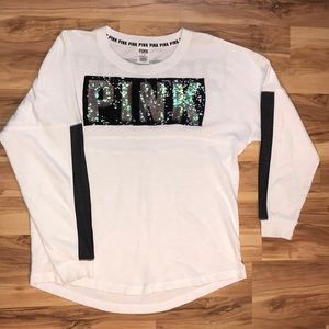 PINK long sleeve sequins sweater